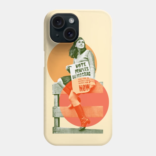 Bernadette Devlin McAliskey / Retro Graphic Artwork Phone Case by feck!