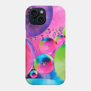 Colorful close up of oil drops in water Phone Case