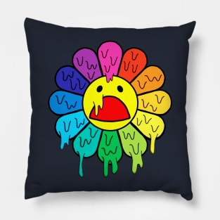 Takashi Murakami Multicolored Pillow Inspired Floral Designs