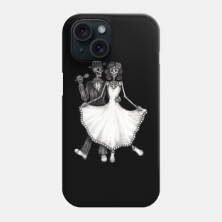 Sugar skull couple wedding sing a song celebration day of the dead. Phone Case