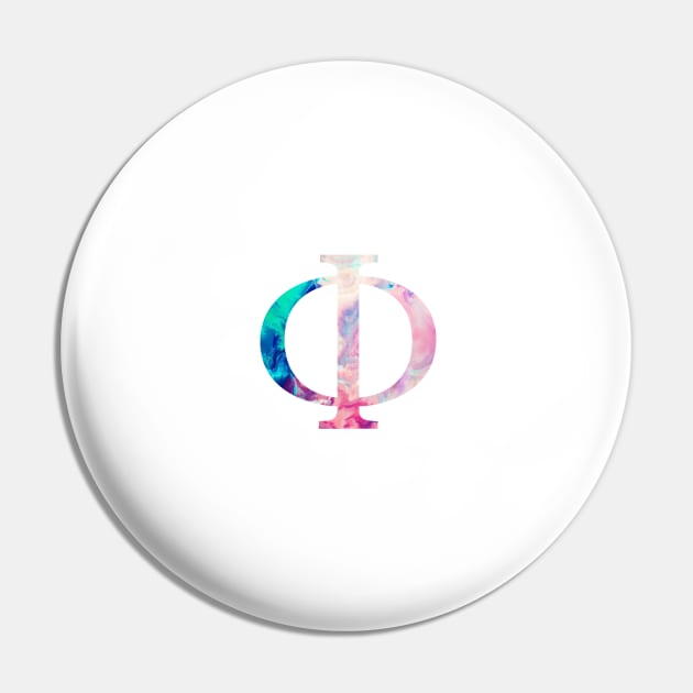 Rainbow Marble Phi Pin by AdventureFinder