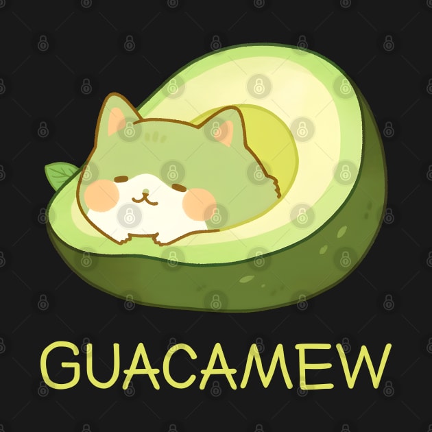 Guacamew Funny Avocado Kawaii Cat Lover by Ai Wanderer