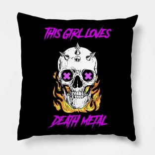 DeathMetal - Metal Girl Pillow