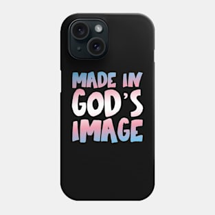 "Made in God's image" - Christians for Justice (trans pride flag) Phone Case