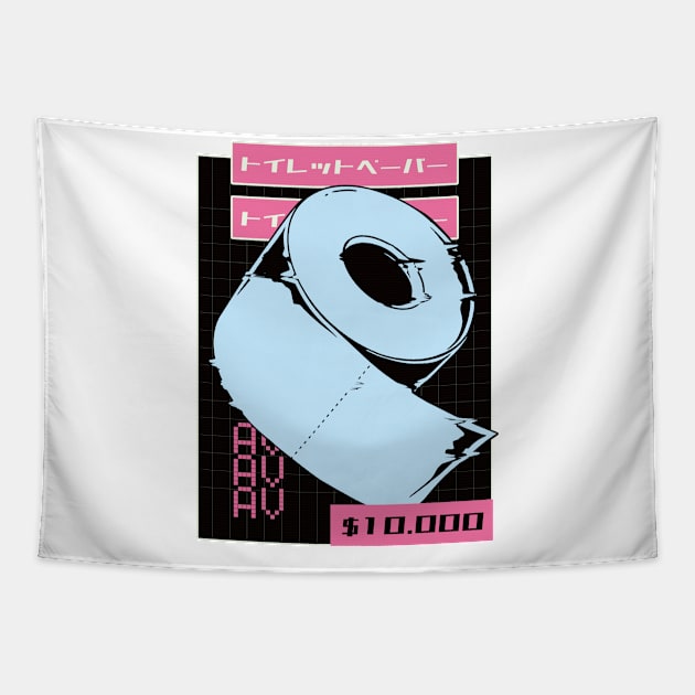 Vaporwave toilet paper Tapestry by Noveldesigns