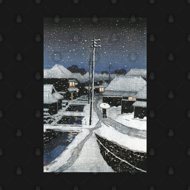 Evening Snow at Terajima Village by Kawase Hasui by Takeda_Art