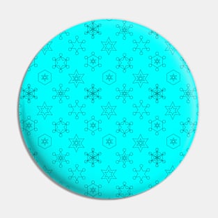 Assorted Snowflakes on Cyan Pin