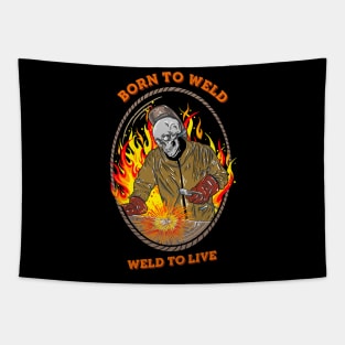 Born To Weld Tapestry