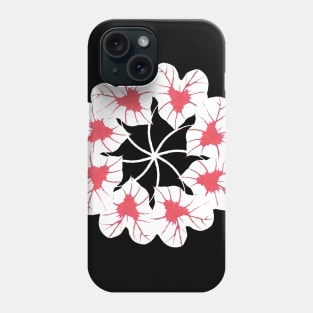 White and Red Kaleidoscope Caladium Leaves Phone Case