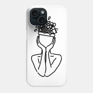 Plant gal minimal line drawing Phone Case