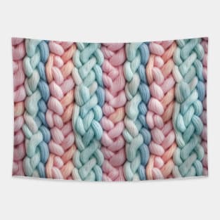 Pastel Knit Waves Tapestry