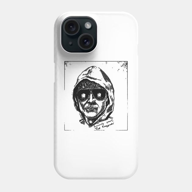 Ted Kaczynski Wearing Hoodie Phone Case by Hirasaki Store