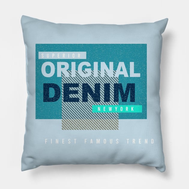 Original Denim Typography superior New York Pillow by SSSD