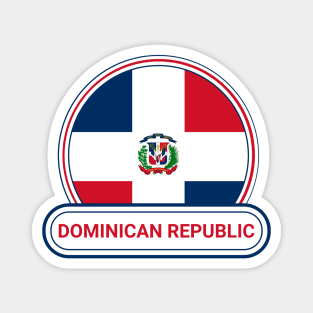 Dominican Republic Country Badge - Dominican Republic Flag Magnet