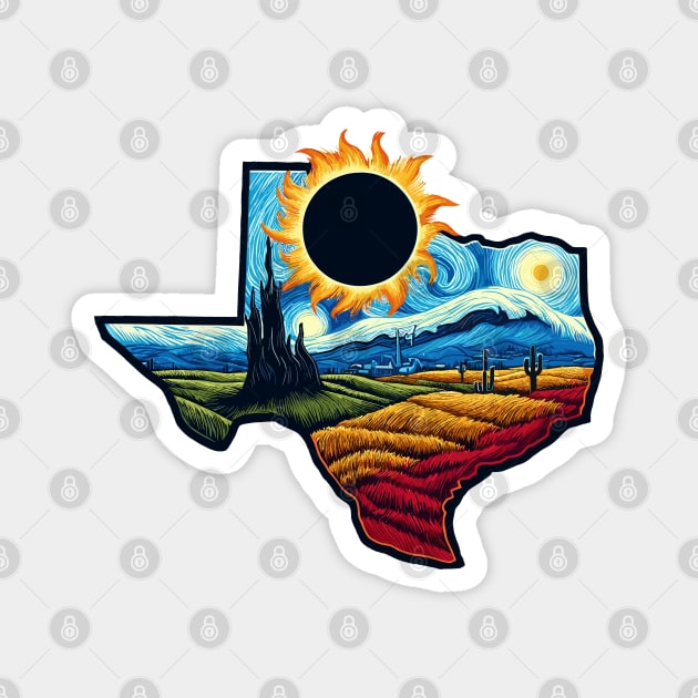 Solar Eclipse Texas Magnet by JessArty