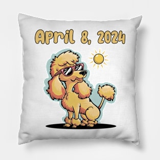 Funny poodle dog in Solar eclipse day Pillow