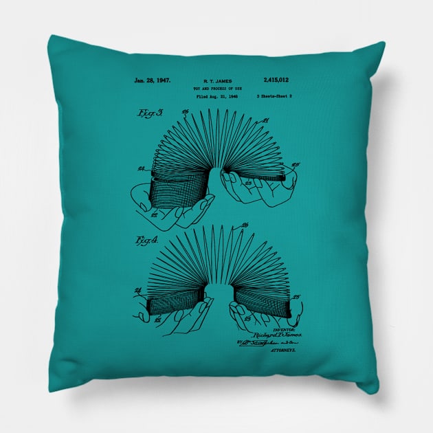 Slinky Patent 1946 Pillow by Joodls