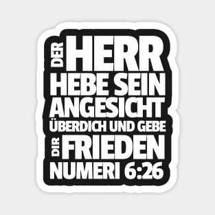 Numbers 6-26 His Face Shine Toward You German Magnet