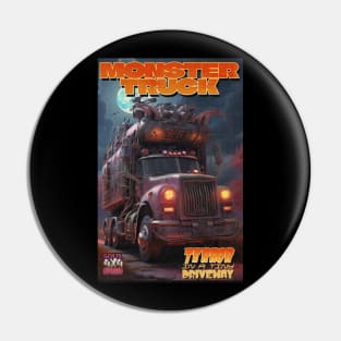 Halloween Monster Truck Terror in a Tiny Driveway Pin