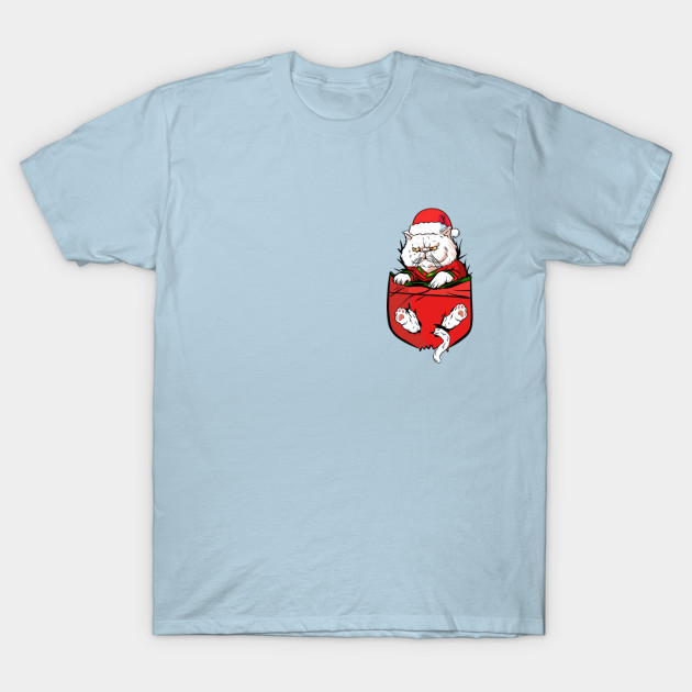 Discover Christmas Santa Cat Pocket - Christmas Cat - T-Shirt