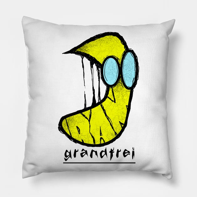 GRANDFREI Grafitti Banana with sunglases Pillow by GRANDFREI