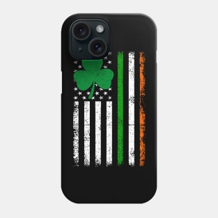 Vintage St Patrick's Day Irish American Flag Shamrock Lucky Phone Case