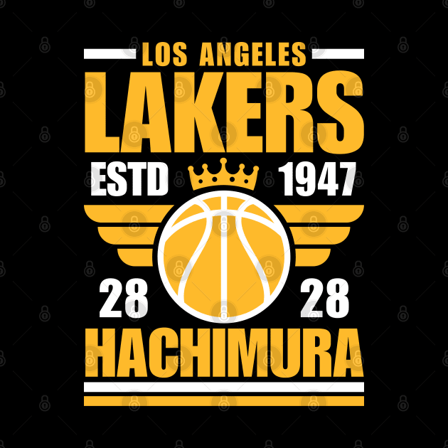 Los Angeles Lakers Hachimura 28 Basketball Retro by ArsenBills