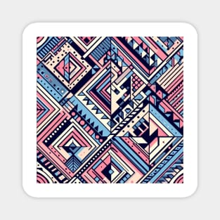 Pink and Blue Abstract Pattern Magnet