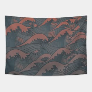 Sunset waves Tapestry