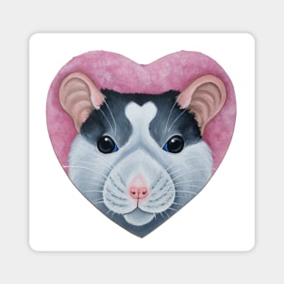 Heart Rat - Roan/Husky Fancy Rat Magnet