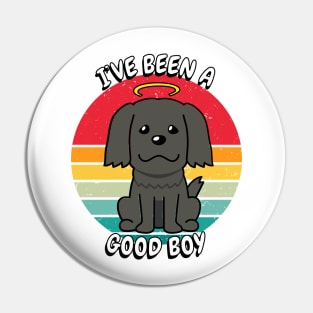 Cute black dog is a good boy Pin