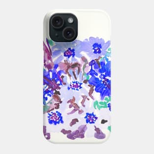 watercolor floral arrangement 2020 design in blue Phone Case