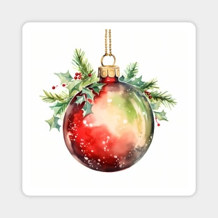 Christmas Bauble in Warm watercolor tones Magnet