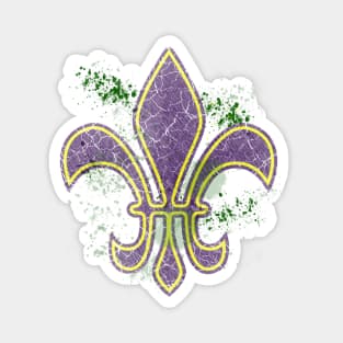 Grunge Mardi Gras fleur-de-lis Magnet