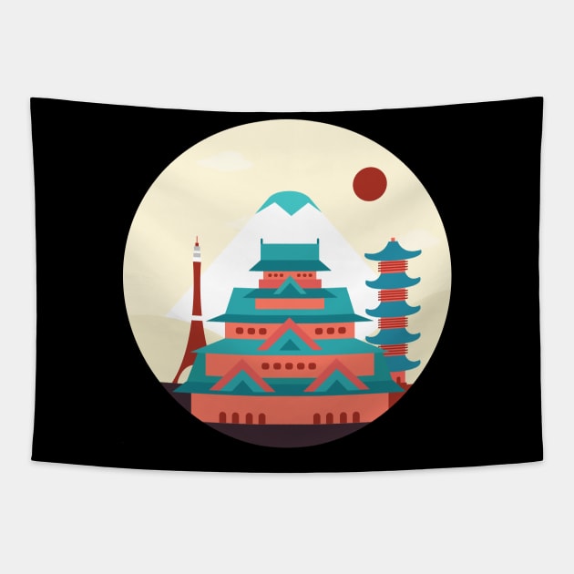 japan Tapestry by Stenau Artwerk