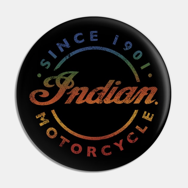 Retro Colors Indian Motorcycles Pin by Linefingerart