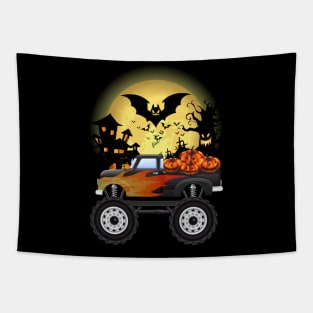 Monster Truck Halloween Shirt For Boys Kids toddler Tapestry