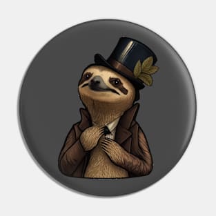 Sloth Funny Top Hat Pin