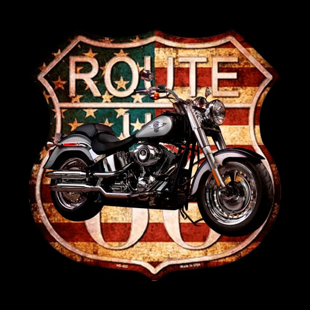 Motorcycle and Route 66 by Giovan R