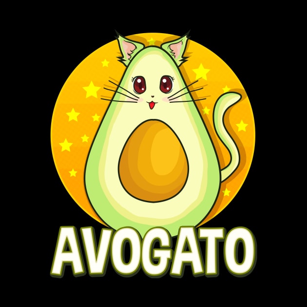 Funny Avogato Avocado Cat Cute Kitty Avo-gato Pun by theperfectpresents