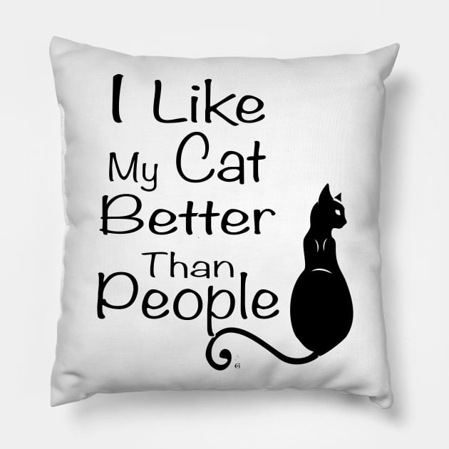 I love my cat better than people Pillow by HagalArt