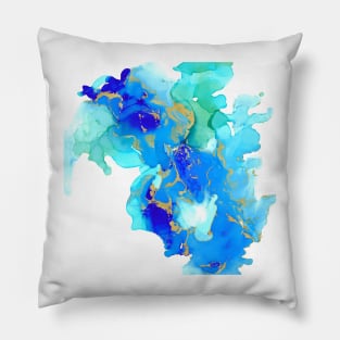 Gtropical ocean abstract alcohol ink print Pillow