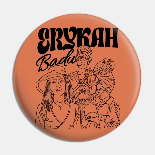 Erykah Badu Line Art Draw Pin by thesportstation