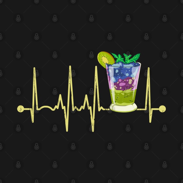 Funny Cocktail Glass Heartbeat Happy Cocktail Hour by Proficient Tees