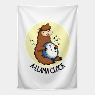 A-Llama Clock Funny Animal Pun Tapestry