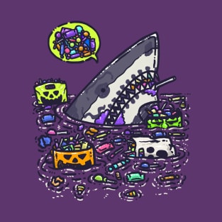 Halloween Candy Destruction Shark T-Shirt