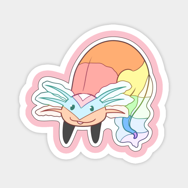Rainbow Pride Axolotl | Cute Animal Magnet by Bad Witch