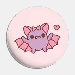 Cute Female Vampire Bat With Bow Pin