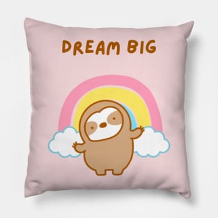 Dream Big Rainbow Sloth Pillow