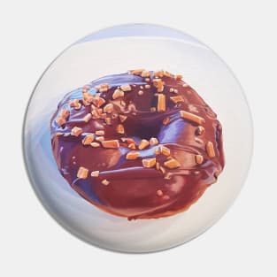 Chocolate Donut with Toffee Bits Painting Pin